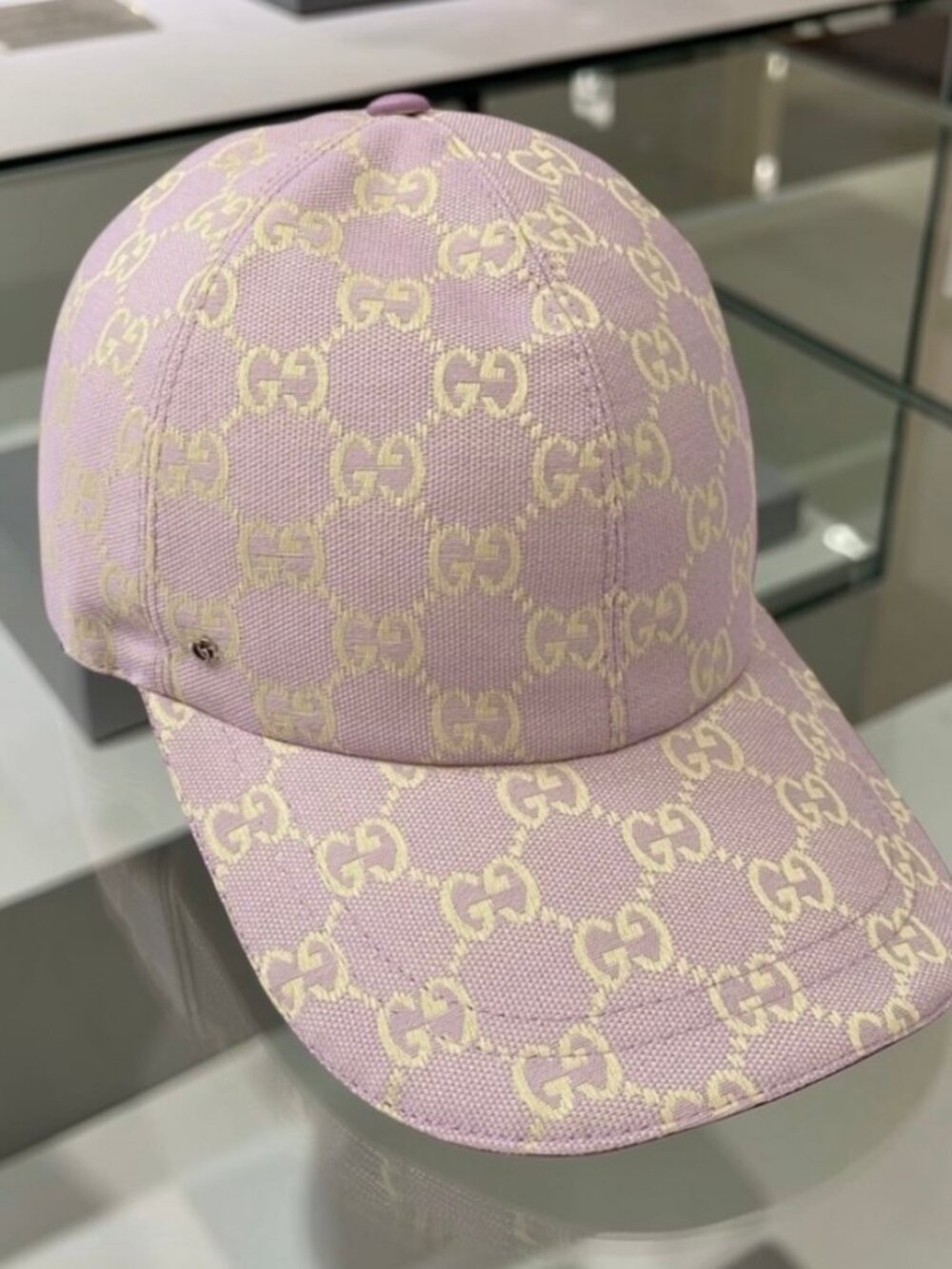 Pink Gucci Baseball Cap | Supreme GG Monogram Web Hat Incl Dust Bag | Size M